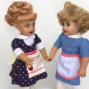 American Girl Dolls – “Lucy & Ethel” Inspired by I Love Lucy 18” Ooak